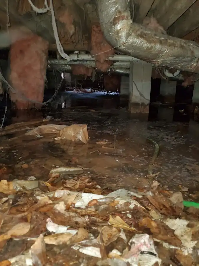 Crawl space flood assessment for Commercial Water Damage Restoration in Hanson