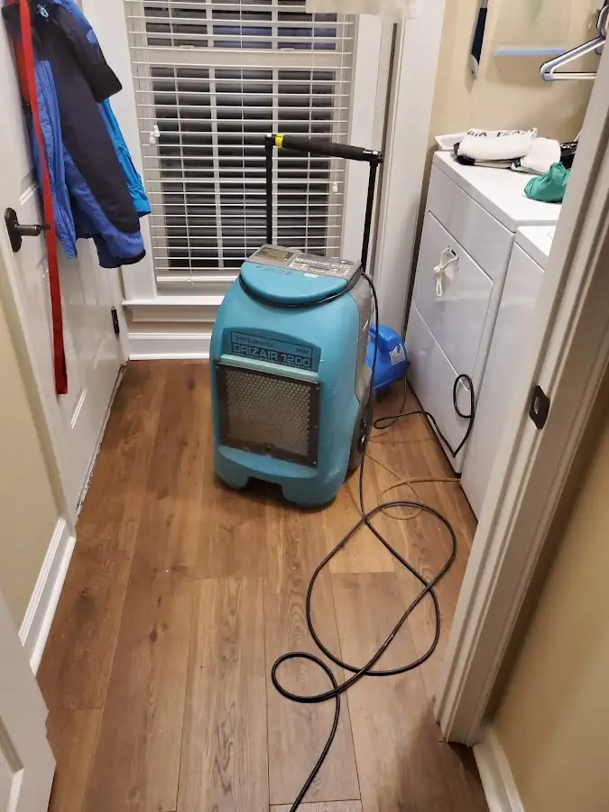 Commercial dehumidifier deployed for Flood Damage Cleanup in Hanson